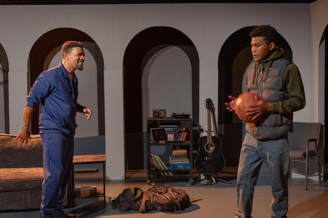 JAK- "Tracks" by Paula B Stanic dir. Tabatha Gayle and Sarah Norris (Off-Broadway). ph: Burdette Parks. Also in the pic, Jason Carvel
